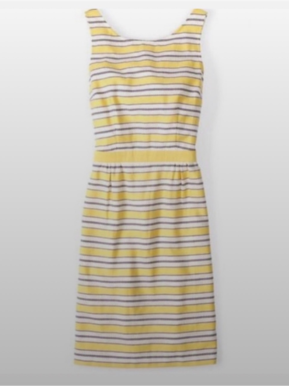 Boden Grace Yellow Purple Stripe Sheath Dress sz Sleeveless Summer US 10 L